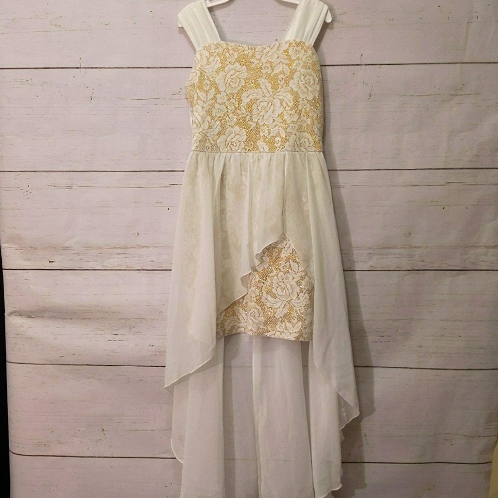 Gold and off white dress
